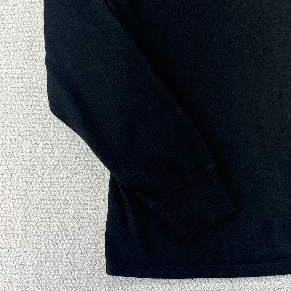 The North Face Sweater Mens Medium Black‎ Wool Blend Pullover 1/4 Zip Hike Camp
